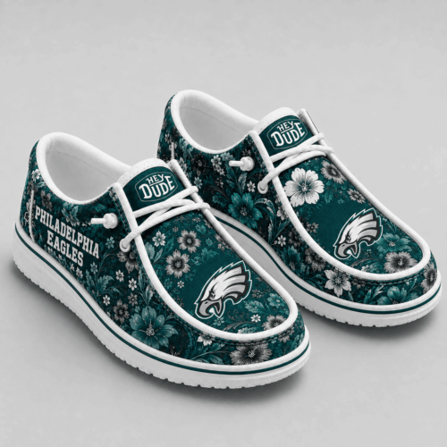 Philadelphia Eagles | Premium NFL Team Colors Floral Loafer Shoes TD