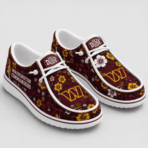 Washington Commanders | Premium NFL Team Colors Floral Loafer Shoes TD