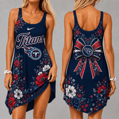 Tennessee Titans | Premium NFL Floral Women’s Sleeveless Cami Dress NY