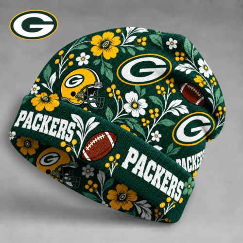 Green Bay Packers | Premium NFL Floral Team Pride Beanie Hat NY