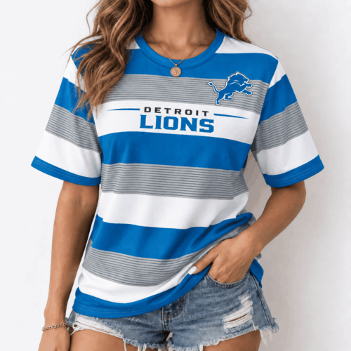 Detroit Lions | Premium NFL Horizontal Rugby Stripe T-shirt NTD