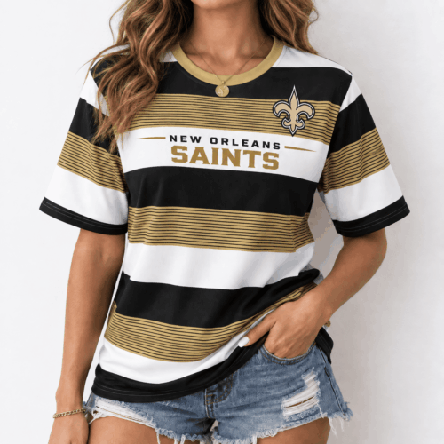 New Orleans Saints | Premium NFL Horizontal Rugby Stripe T-shirt NTD
