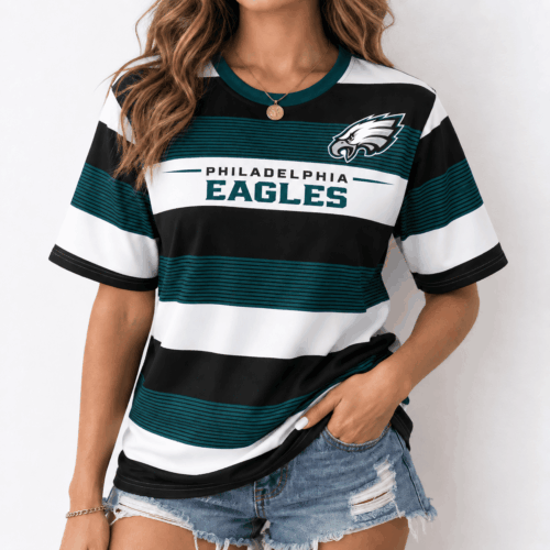 Philadelphia Eagles | Premium NFL Horizontal Rugby Stripe T-shirt NTD