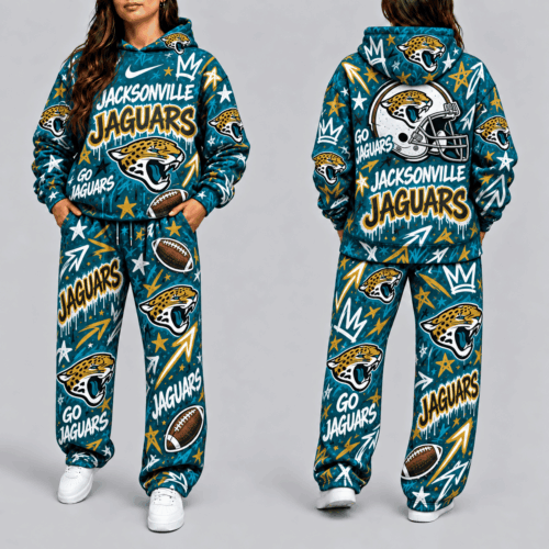 Jacksonville Jaguars | Premium NFL Graffiti Hoodie & Pants Set TD