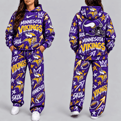 Minnesota Vikings | Premium NFL Graffiti Hoodie & Pants Set TD