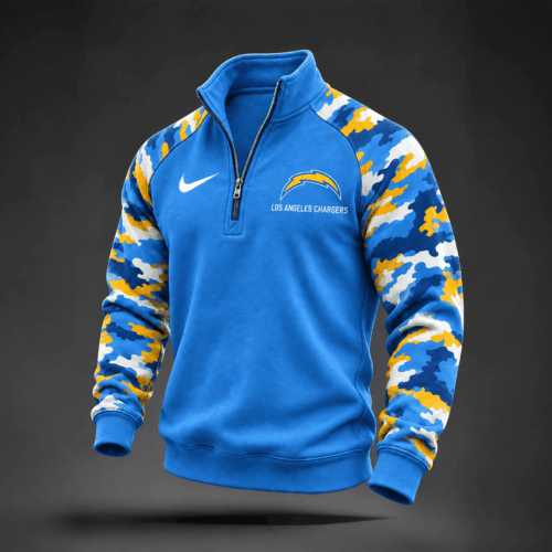 Los Angeles Chargers | Premium NFL Camo Sleeve Quarter-Zip Sweatshirt TD