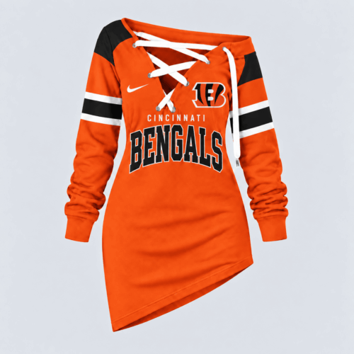 Cincinnati Bengals | Premium NFL Game Day Spirit Lace-Up Sweatshirt TD