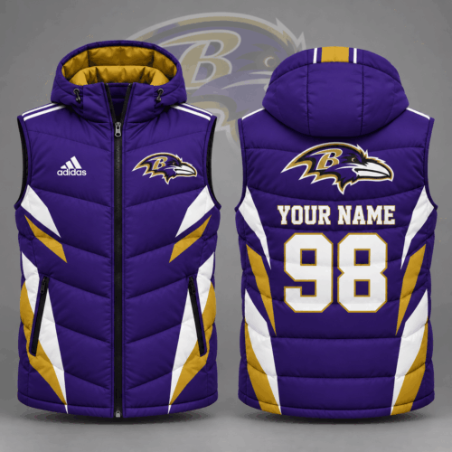 Baltimore Ravens | Premium NFL Personalized Team Puffer Vest Custom Name And Number NDN