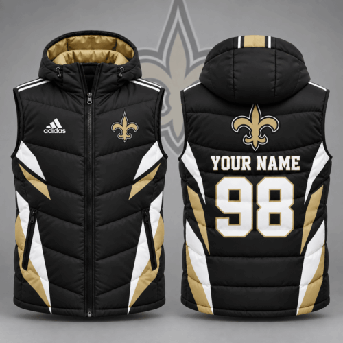 New Orleans Saints | Premium NFL Personalized Team Puffer Vest Custom Name And Number NDN