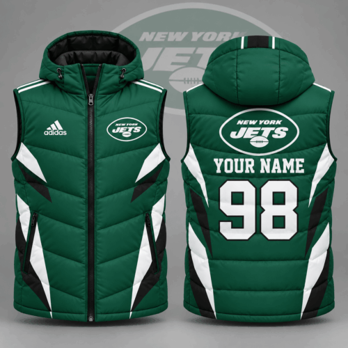 New York Jets | Premium NFL Personalized Team Puffer Vest Custom Name And Number NDN