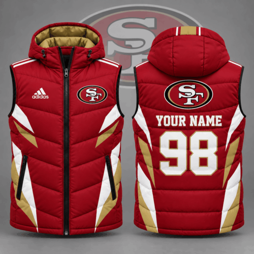San Francisco 49ers | Premium NFL Personalized Team Puffer Vest Custom Name And Number NDN