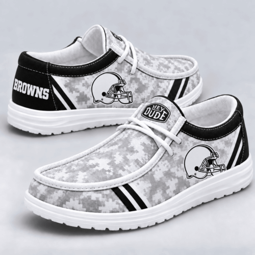 Cleveland Browns | Premium NFL Team Logo Digital Camo Loafer Shoes NY