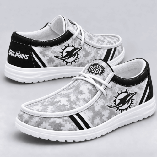 Miami Dolphins | Premium NFL Team Logo Digital Camo Loafer Shoes NY