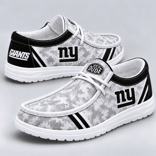 New York Giants | Premium NFL Team Logo Digital Camo Loafer Shoes NY