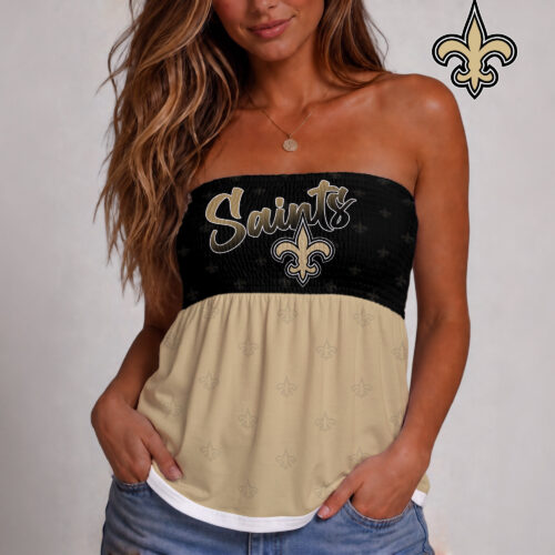 New Orleans Saints | Premium NFL Vintage Strapless Top Long Sleeveless NY