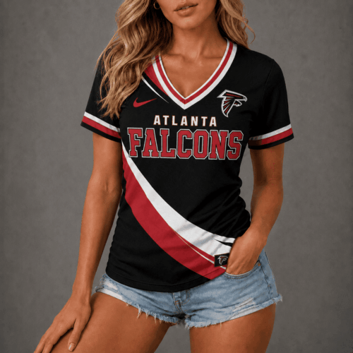 Atlanta Falcons | Premium NFL Women's V-Neck Fan Merch Shirt NTD