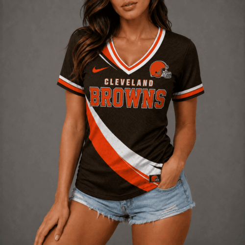 Cleveland Browns | Premium NFL Women's V-Neck Fan Merch Shirt NTD