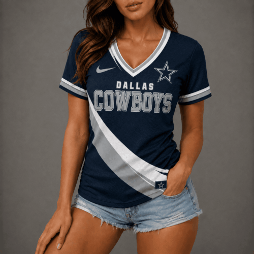 Dallas Cowboys | Premium NFL Women's V-Neck Fan Merch Shirt NTD