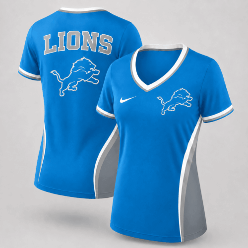 Detroit Lions | Premium NFL Football Fan Performance Women's V-Neck Shirt Sporty Casual Apparel NDN