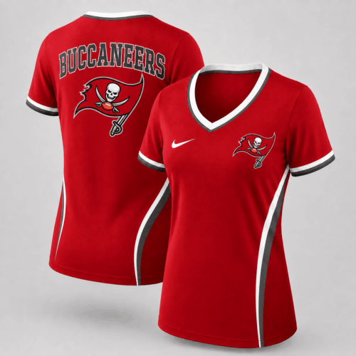 Tampa Bay Buccaneers | Premium NFL Football Fan Performance Women's V-Neck Shirt Sporty Casual Apparel NDN