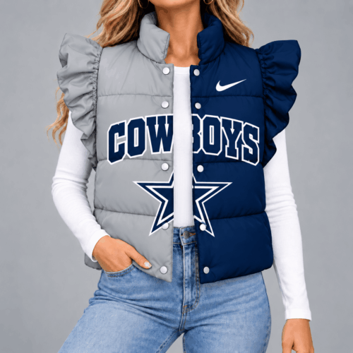 Dallas Cowboys | Premium NFL Split Color Sleeve Quilted Puffer Vest NX
