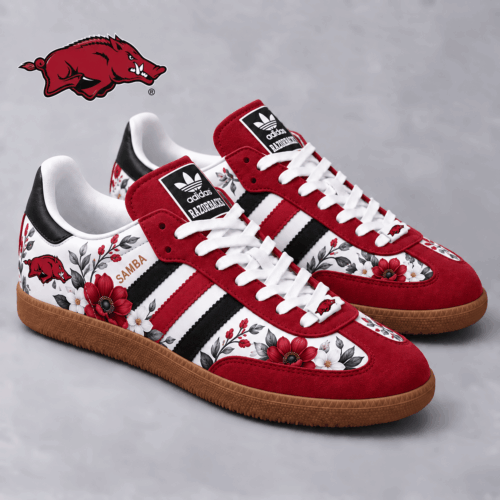 Arkansas Razorbacks | Premium NCAA Heritage Floral Samba Shoes NX