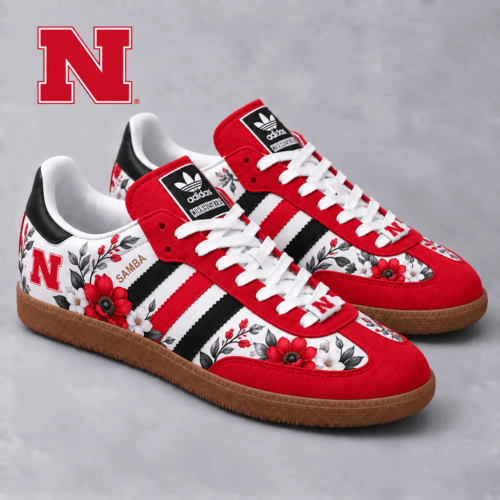 Nebraska Cornhuskers | Premium NCAA Heritage Floral Samba Shoes NX