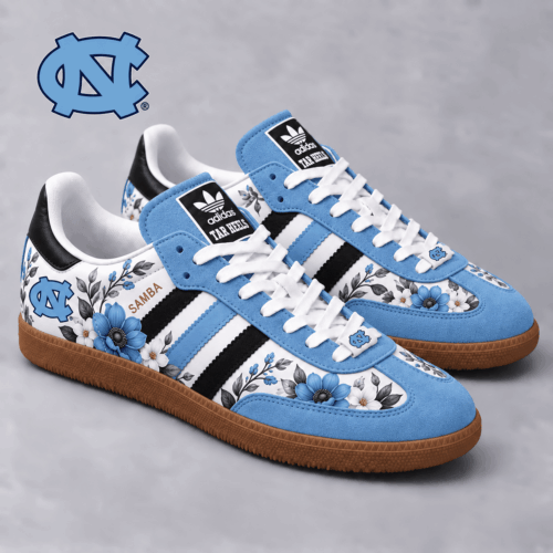 North Carolina Tar Heels | Premium NCAA Heritage Floral Samba Shoes NX