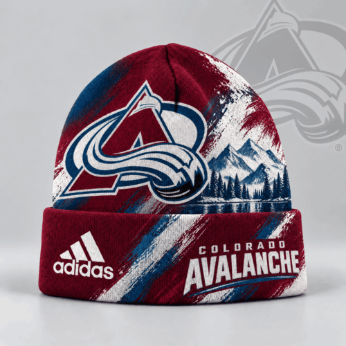Colorado Avalanche | Premium NHL Distressed Cityscape Logo Knit Beanie NDN