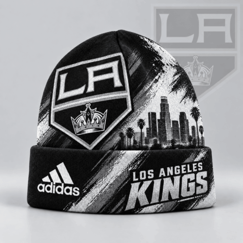 Los Angeles Kings | Premium NHL Distressed Cityscape Logo Knit Beanie NDN