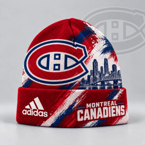 Montreal Canadiens | Premium NHL Distressed Cityscape Logo Knit Beanie NDN