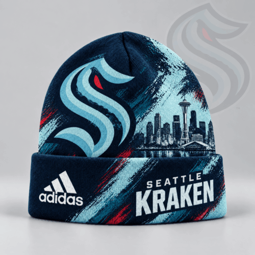 Seattle Kraken | Premium NHL Distressed Cityscape Logo Knit Beanie NDN