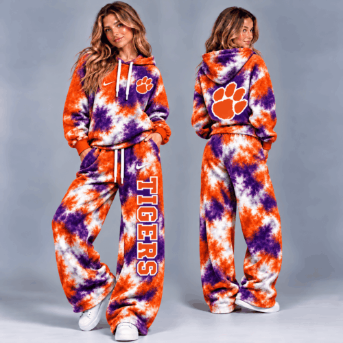 Clemson Tigers | Premium NCAA Crimson Storm Hoodie Lounge Set NTH1