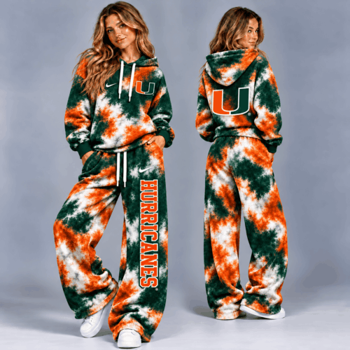 Miami Hurricanes | Premium NCAA Crimson Storm Hoodie Lounge Set NTH1