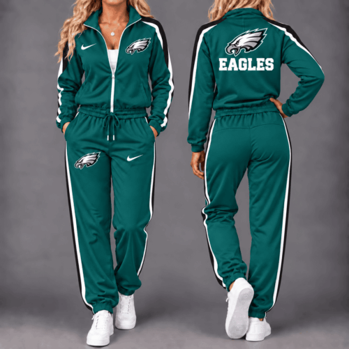 Philadelphia Eagles | Premium NFL Game Day Waterproof Windbreaker Zip-Up Tracksuit Set NY