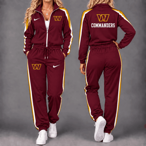 Washington Commanders | Premium NFL Game Day Waterproof Windbreaker Zip-Up Tracksuit Set NY