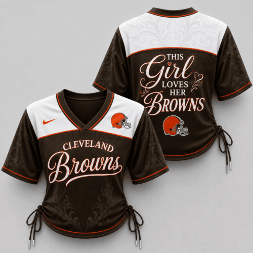 Cleveland Browns | Premium NFL This Girl Loves Game Day Women Lace-Up Jersey TD