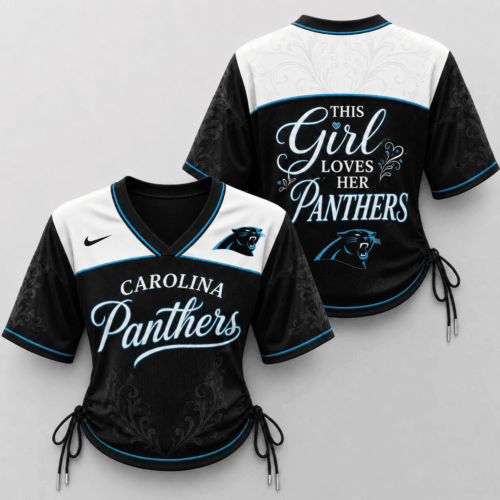 Carolina Panthers | Premium NFL This Girl Loves Game Day Women Lace-Up Jersey TD
