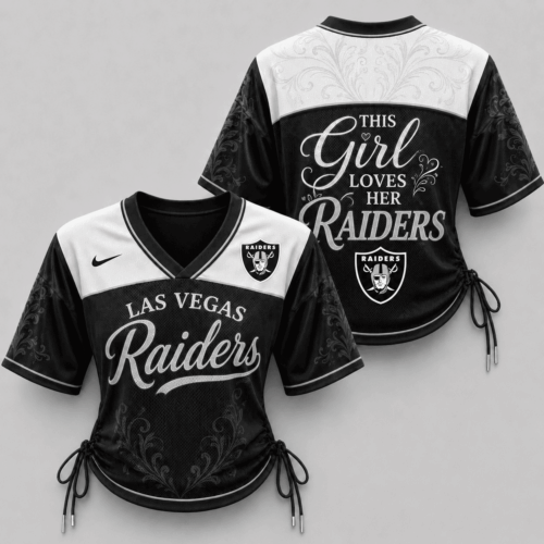 Las Vegas Raiders | Premium NFL This Girl Loves Game Day Women Lace-Up Jersey TD