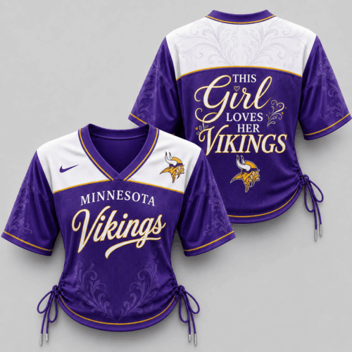 Minnesota Vikings | Premium NFL This Girl Loves Game Day Women Lace-Up Jersey TD