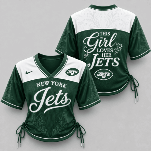 New York Jets | Premium NFL This Girl Loves Game Day Women Lace-Up Jersey TD