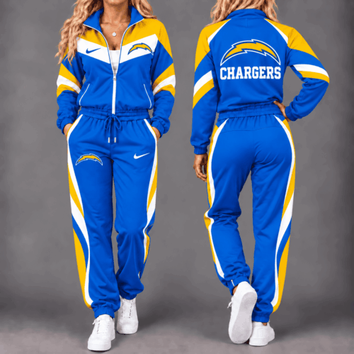 Los Angeles Chargers | Premium NFL Team Pride Waterproof Windbreaker Zip-Up Tracksuit Set NY