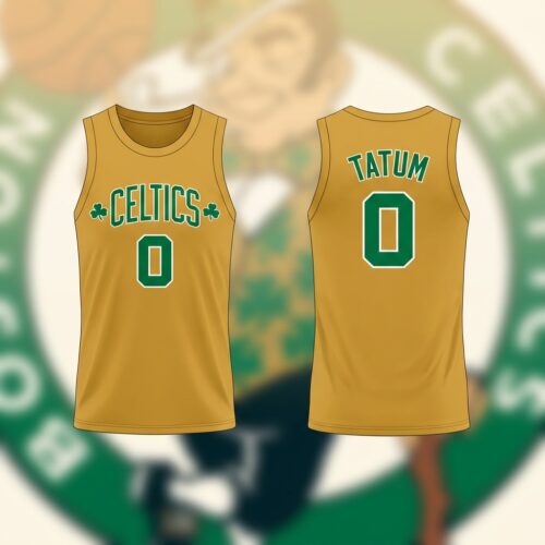 Boston Celtics 2024/25 City Edition Swingman Custom Jersey – All Printed – Men – White Gold Jersey Pri