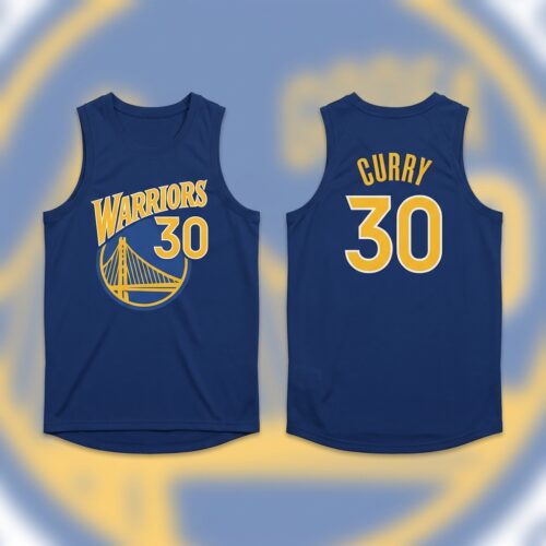 Custom Printed NBA Stephen Curry Golden State Warriors Basketball Jersey