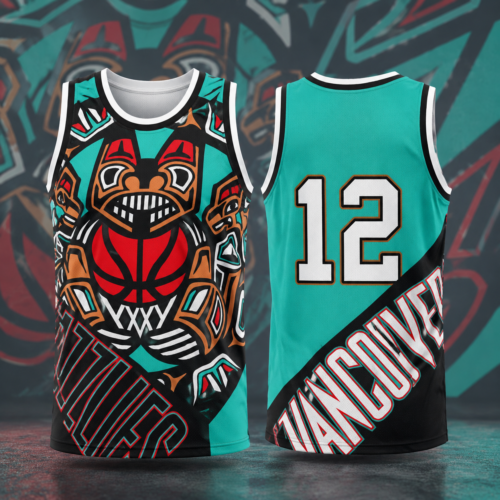 Custom Printed NBA Ja Morant Memphis Grizzlies Teal Big Face Basketball Jersey