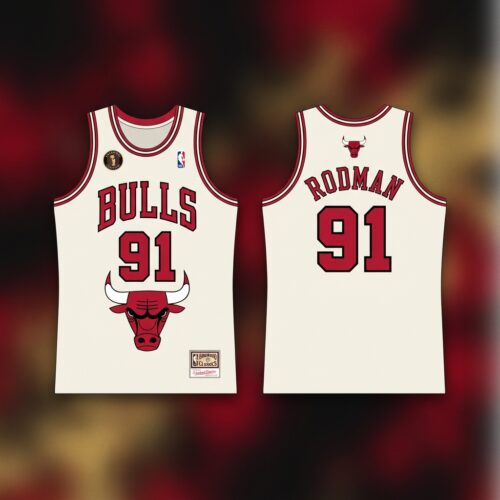 Custom Printed Dennis Rodman #91 Chicago Bulls Basketball Jersey