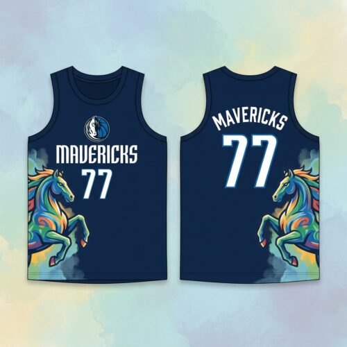 Custom Printed Men's Dallas Mavericks Kyrie Irving Basketball Jersey