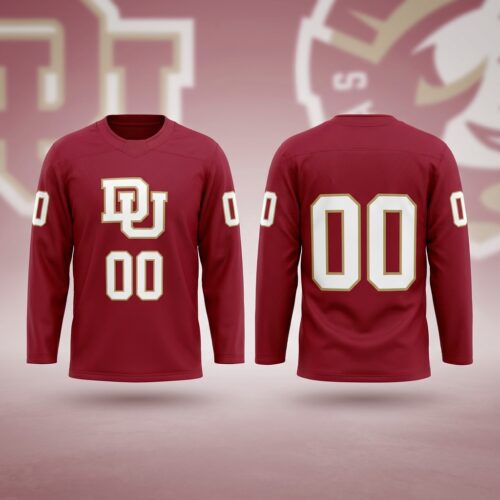 Custom Printed Denver Pioneers 2022 College Hockey Crimson Jersey