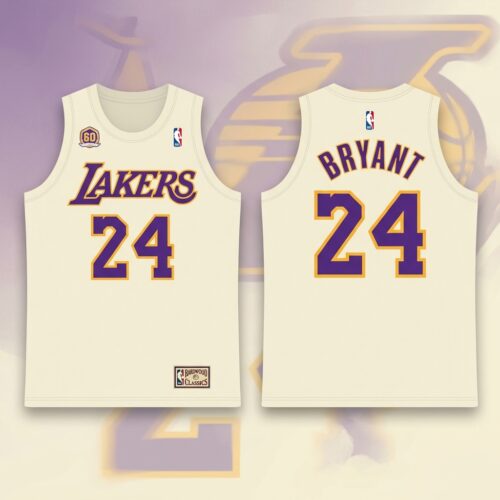 Custom Printed NBA Lakers Kobe Bryant #24 2007 Hardwood Classics Basketball Jersey