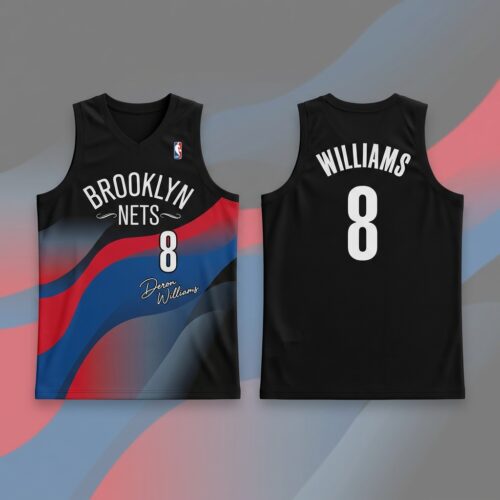 Custom Printed Brooklyn Nets Hardwood Classics Deron Williams Basketball Jersey